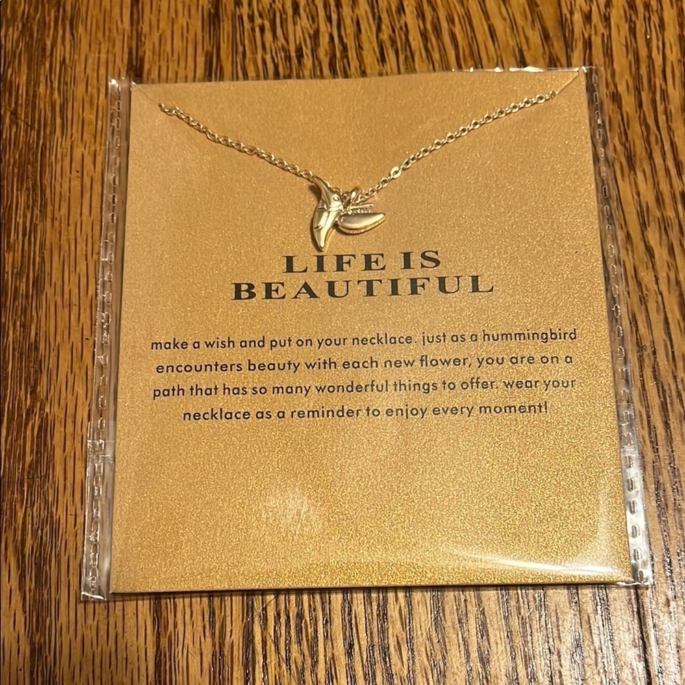 Gold Hummingbird Necklace